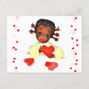 Cartão Postal Namorados de Vintage para Menina Africana-American