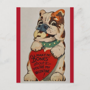 Cartão Postal Namorados do Cofo Vintage Bulldog dos anos 50