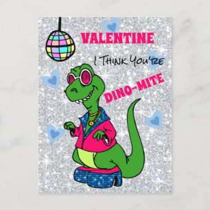 Cartão Postal Namorados eu acho que você é Dino-Mite, dinossauro