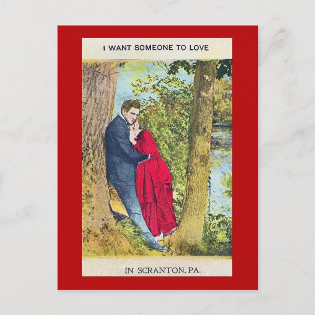Cartão Postal Namorados Eu só quero você no Scranton PA Poste Ca (Frente)