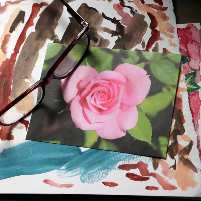 Cartão Postal Namorados rosa Rosa minimalista (Criador carregado)