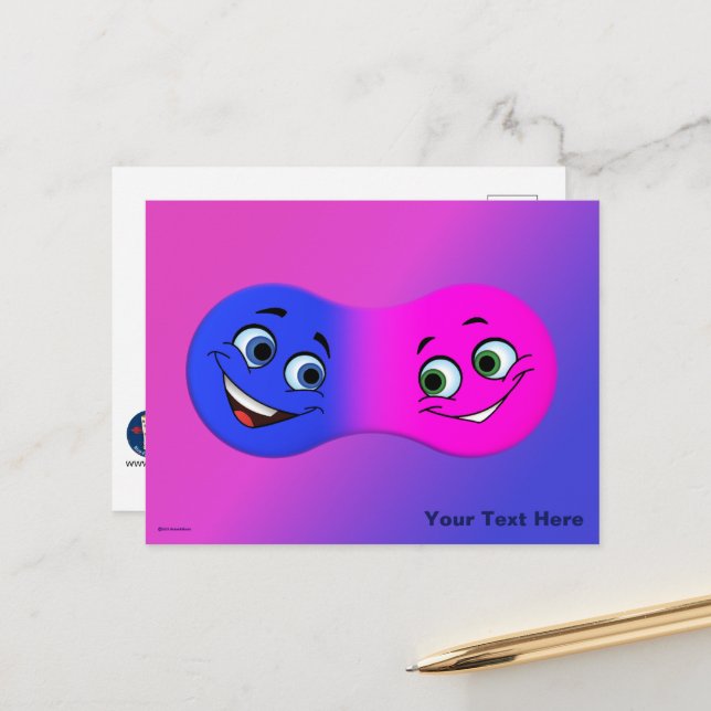 Cartão Postal Namorados Simpáticos se Fundindo (Frente/Verso In Situ)