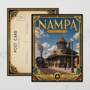 Cartão Postal Nampa Idaho Arte Deco Vintage Era de Ouro