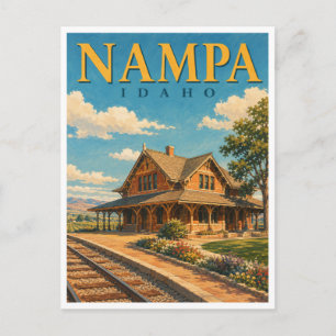 Cartão Postal Nampa Idaho Estação de Trem GeoSaga
