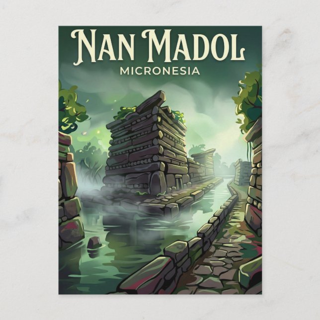 Cartão Postal Nan Madol Micronésia (Frente)