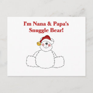 Cartão Postal Nana e Papa's Snuggle Bear T-shirts e presentes