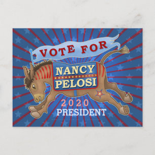 Cartão Postal Nancy Pelosi para o Presidente 2020 Democrata Donk