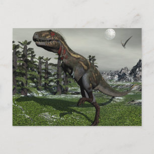 Cartão Postal Nanotirano dinossauro - renderização 3D