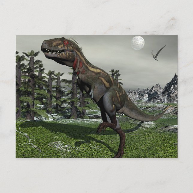 Cartão Postal Nanotirano dinossauro - renderização 3D (Frente)