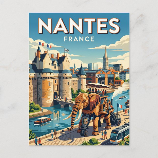 Cartão Postal Nantes França (Frente)