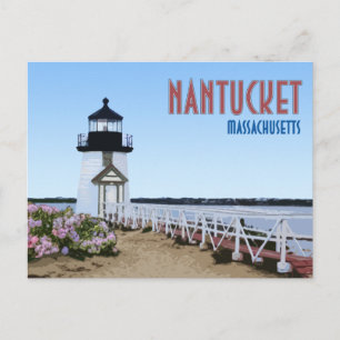 Cartão Postal Nantucket Brant Point Lighthouse Massachusetts