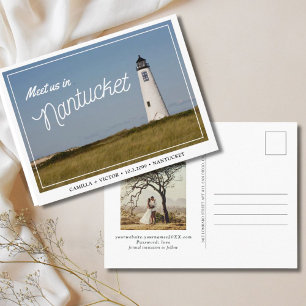 Cartão Postal Nantucket Wedding Salve o Cartão-Postal de Data