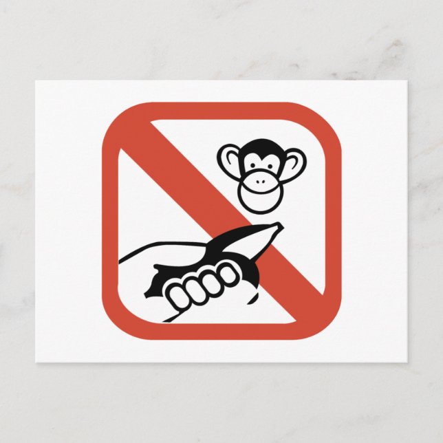 Cartão Postal Não Alimente O Macaco (2) (Frente)