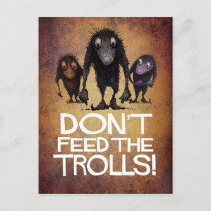 Cartão Postal Não alimente os Troll! - Engraçado Arte de Troll M