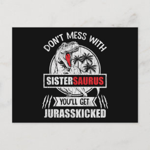 Cartão Postal Não Brinque Com Sistersaurus Presente Divertido Pa