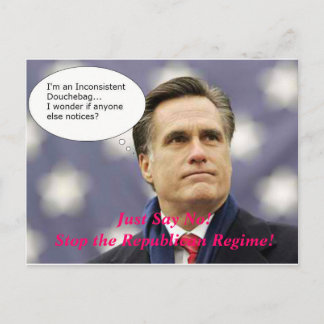 Cartão Postal Não diga nenhum Romney 2012 - e não ao regime do