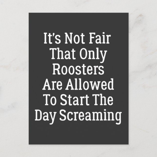 Cartão Postal não é justo que apenas os galos sejam autorizados  (Frente)