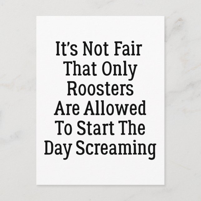 Cartão Postal não é justo que apenas os galos sejam autorizados  (Frente)
