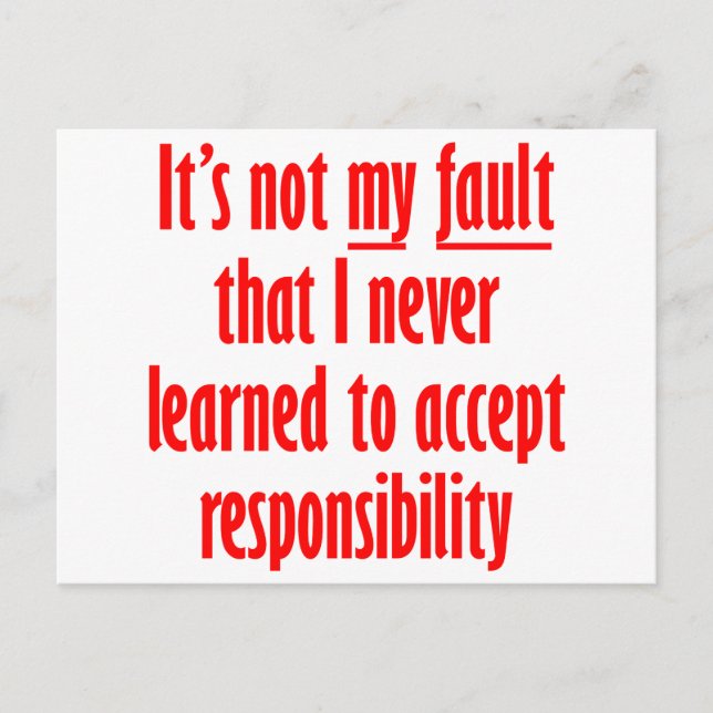Cartão Postal Não é minha culpa (Frente)