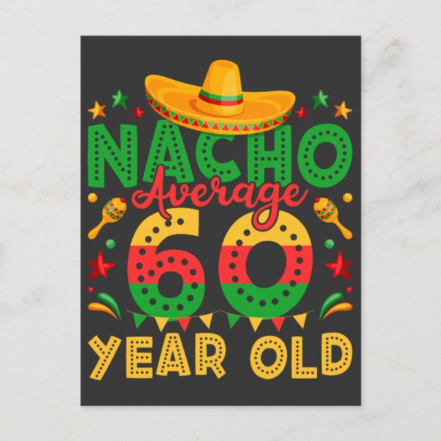 Cartão Postal Não É o Seu Nacho de 60 Anos de Cinco de Mayo (Frente)