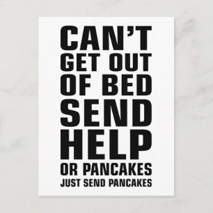 Cartão Postal Não é possível sair da cama enviar panquecas