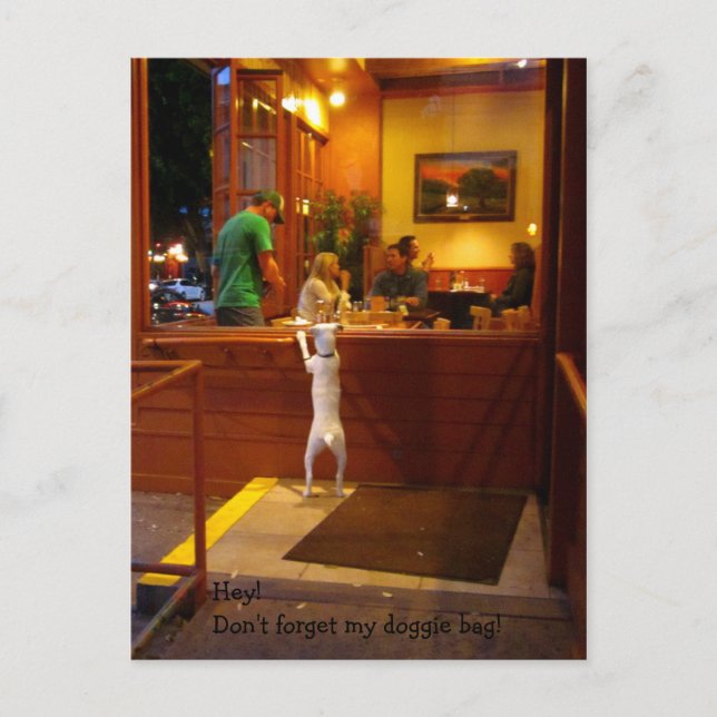 Cartão Postal Não esqueça meu saco de cachorrinho! (Frente)