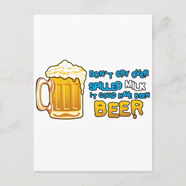 Cartão Postal Não grita o leite sobre derramado! (Frente)