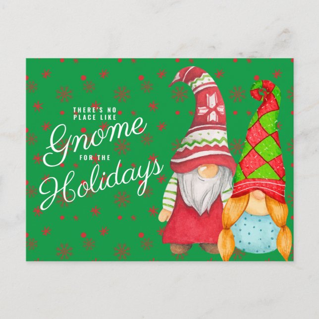 Cartão Postal Não Há Lugar Como Gnome para as Festas (Frente)