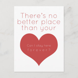 Cartão Postal Não há lugar melhor que o seu coração (Vermelho)