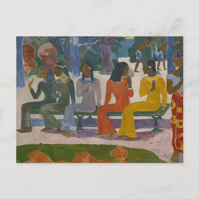 Cartão Postal Não Iremos ao Mercado Hoje por Gauguin  (Frente)