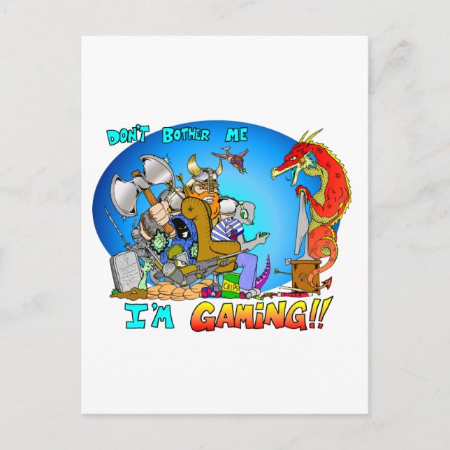 Cartão Postal Não Me Incomode Estou Jogando (Frente)