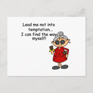 Cartão Postal Não Me Leve Ao Humor De Tentação