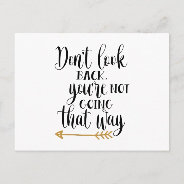 Cartão Postal Não olhe para trás. Você não vai assim (Frente)