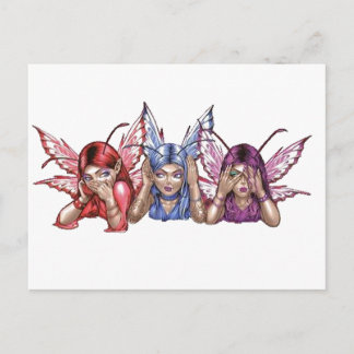 Cartão Postal Não ouça, fale, veja nenhum mau