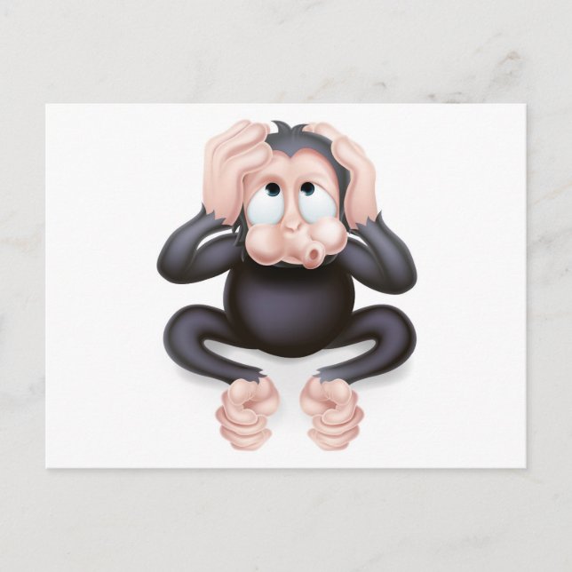 Cartão Postal Não ouve macaco Mau (Frente)