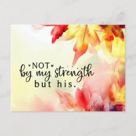Cartão Postal Não pela minha força, mas pela sua citação de Bíbl