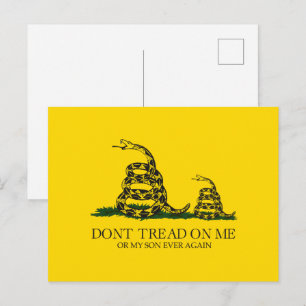 Cartão Postal Não Pise em Mim ou No Meu Filho Bandeira Gadsden M