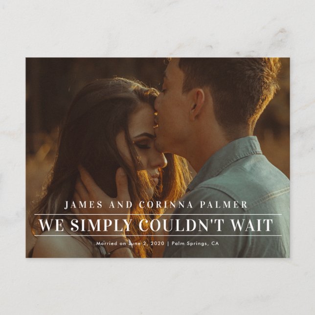 Cartão Postal Não podíamos esperar o anúncio do casamento (Frente)