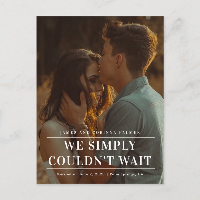 Cartão Postal Não podíamos esperar o anúncio do casamento (Frente)