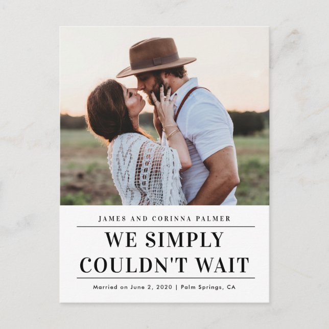 Cartão Postal Não podíamos esperar o anúncio do casamento (Frente)