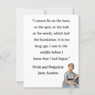 Cartão Postal Não posso consertar a hora ou o lugar Jane Austen
