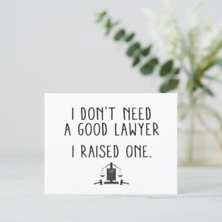 Cartão Postal Não preciso de um bom advogado que criei um