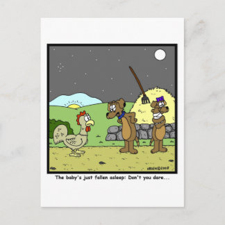 Cartão Postal Não se atreva. Rooster Cartoon