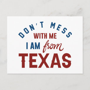 Cartão Postal Não se meta comigo Eu sou do Texas