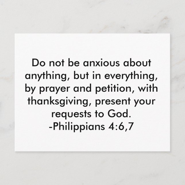 Cartão Postal Não se preocupe com nada, mas em todos... (Frente)