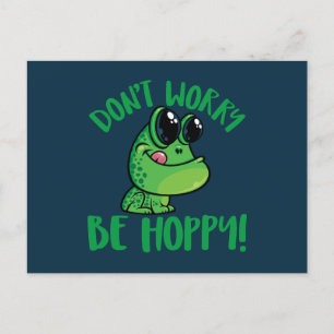 Cartão Postal Não se preocupe com o Sapo de animação sorridente