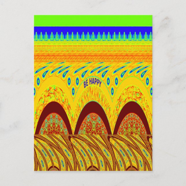 Cartão Postal Não se preocupe, seja Impressão de arte feliz (Frente)