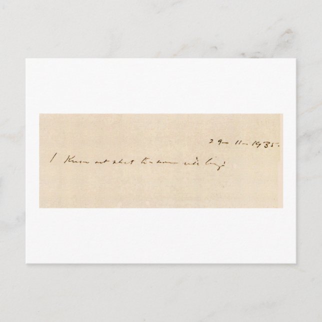 Cartão Postal Não sei o que amanhã trará (Frente)