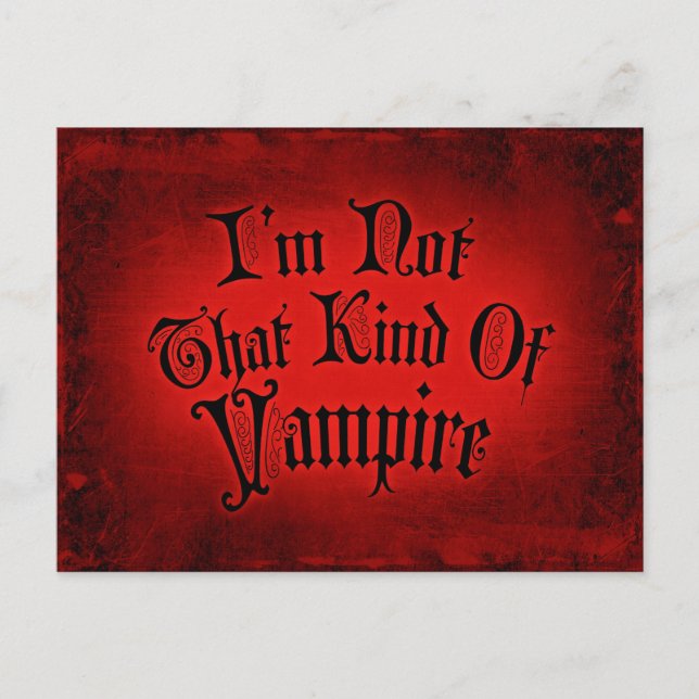 Cartão Postal Não sou esse tipo de vampiro (Frente)