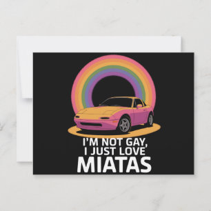 Cartão Postal Não Sou Gay Eu Apenas Amo Miatas LGBT Arco-íris